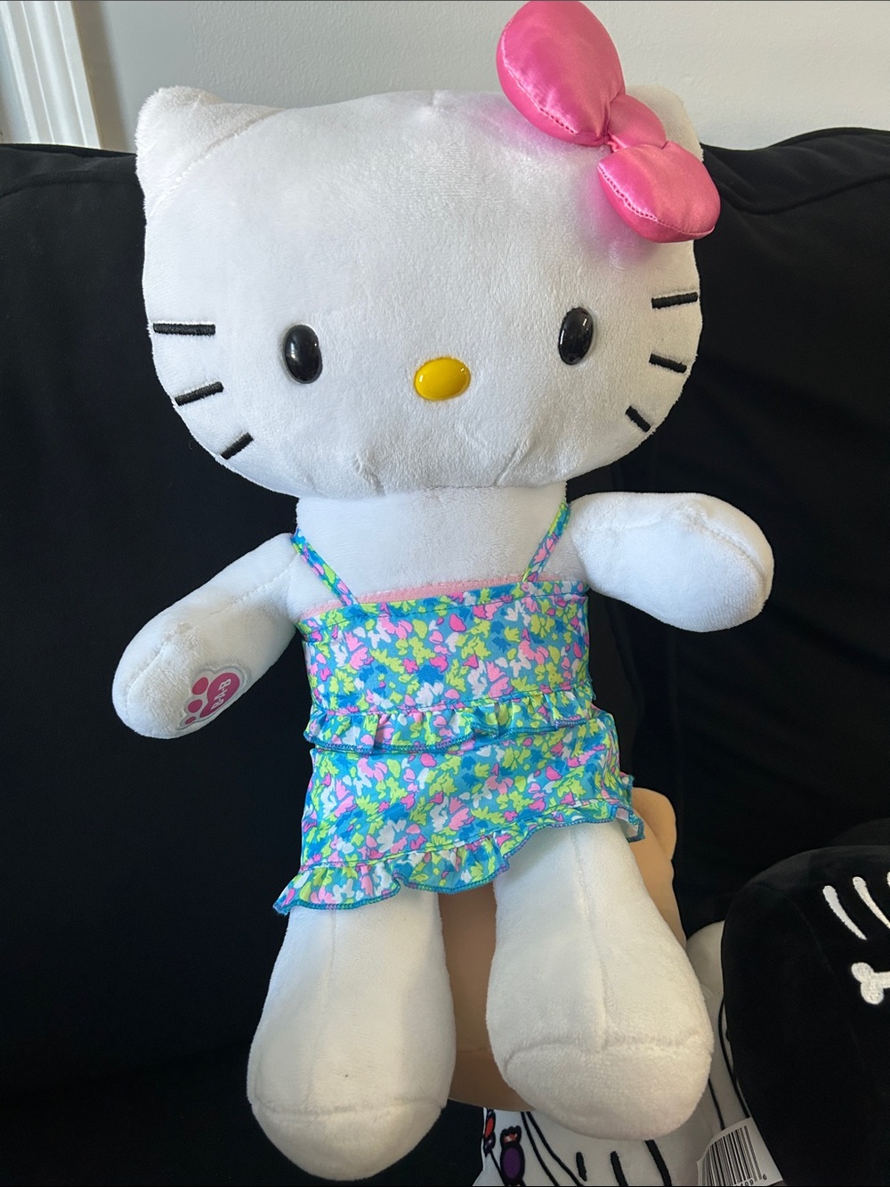 Hello Kitty White Plush with Pink Bow and Floral Dress